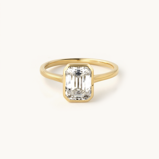 Bezel Emerald 2.5CT Engagement Ring