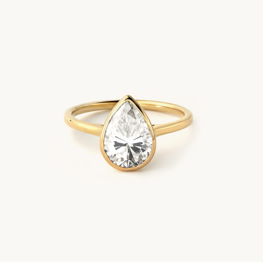 Bezel Teardrop 2.5CT Engagement Ring