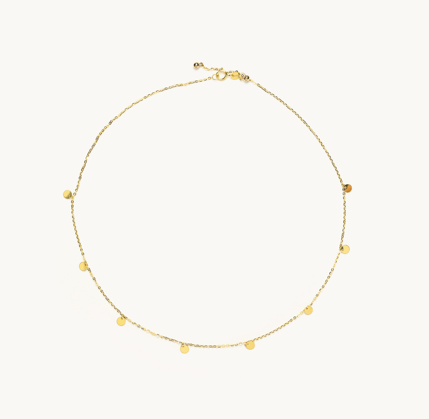 Dainty Starry Quarter Disk Adjustable Necklace