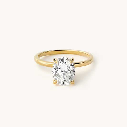 Solitaire Bouquet Oval 2.5CT Engagement Ring