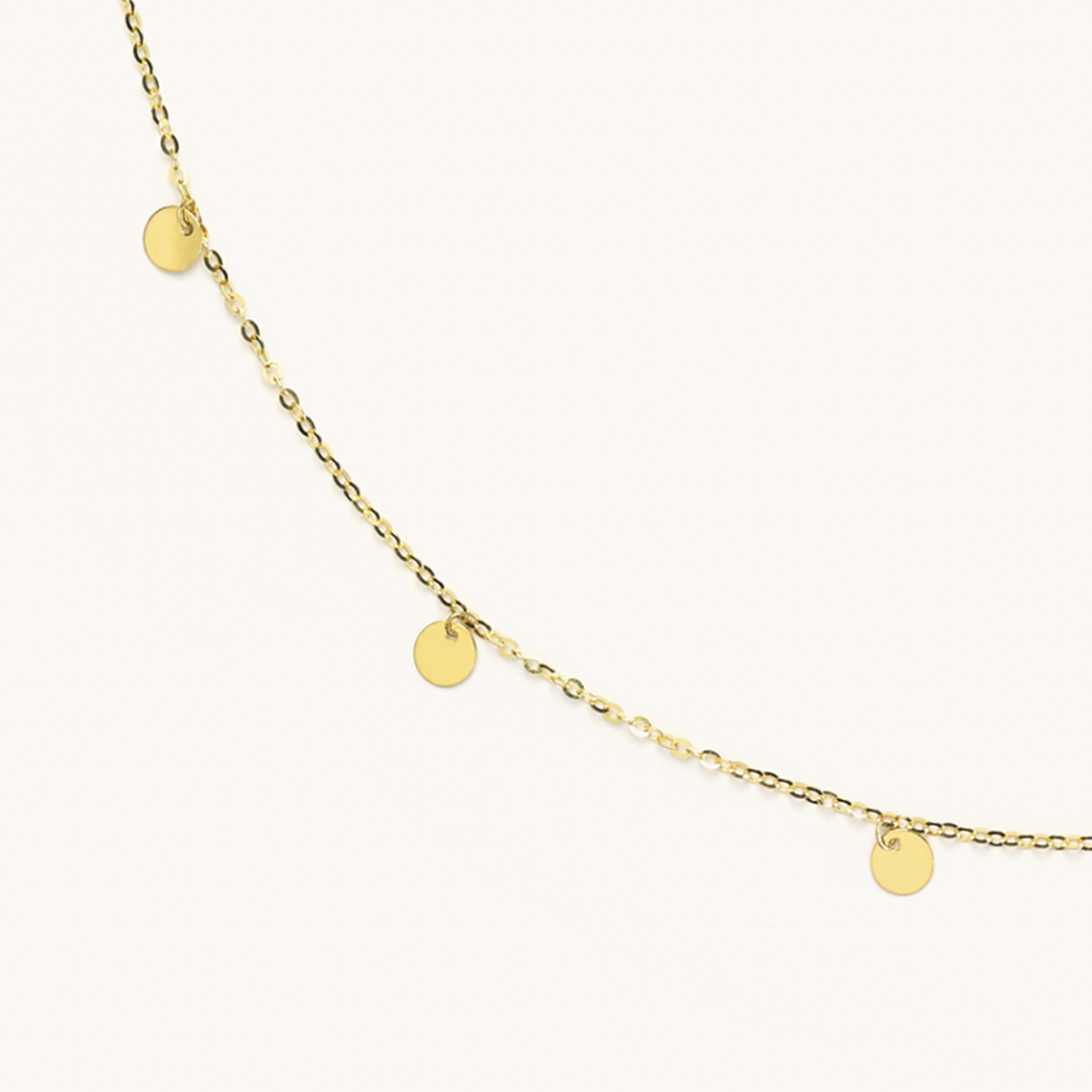 Dainty Starry Quarter Disk Adjustable Necklace