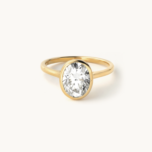 Bezel Oval 2.5CT Engagement Ring
