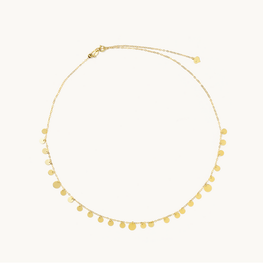 Dainty Starry Full Disk Adjustable Necklace
