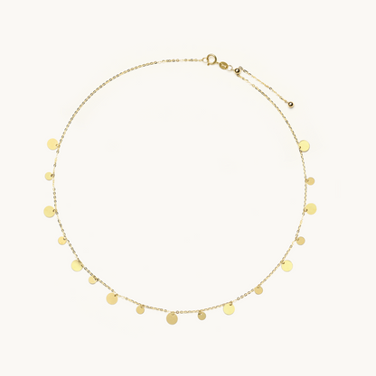 Dainty Starry Half Disk Adjustable Necklace